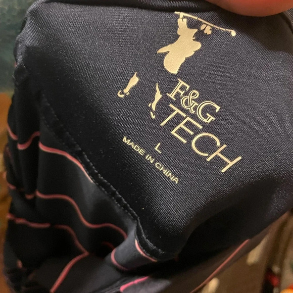 F&G TECH PINK STRIPED GOLF POLO - Picture 3 of 5